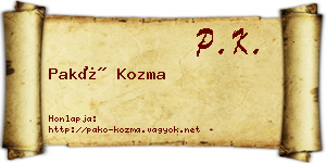 Pakó Kozma névjegykártya